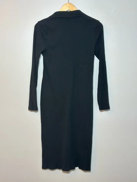 GAP Black Button-Front Long Sleeve Midi Dress Size Women’s Medium #cbk #chic - Picture 2 of 6